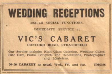 Vic's Cabaret 1948 ad