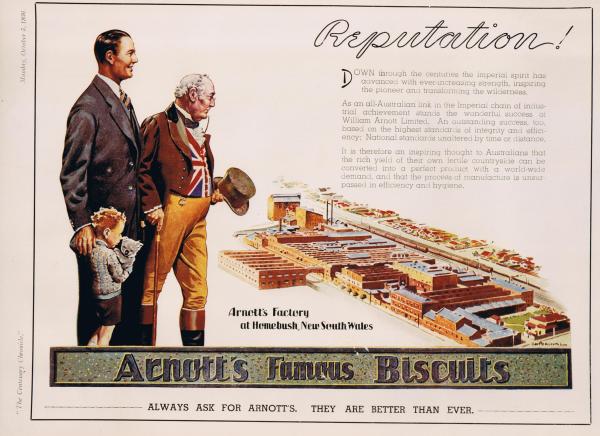 Arnotts advertisement of factory