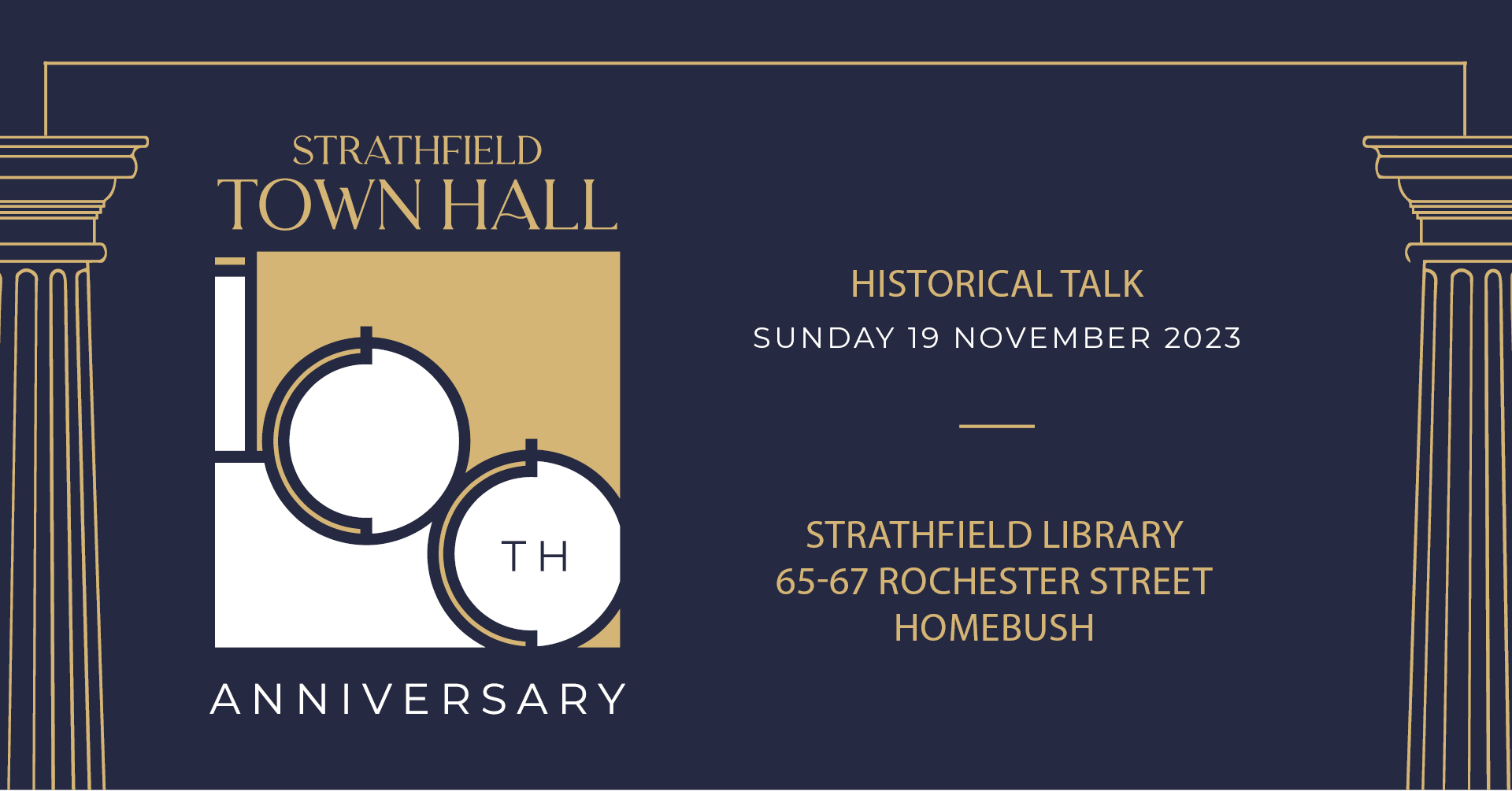 Talk: Strathfield Town Hall -19 November 2023